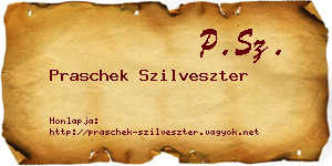 Praschek Szilveszter névjegykártya