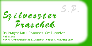 szilveszter praschek business card